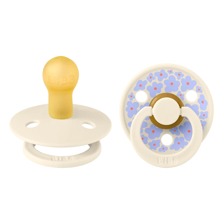 BIBS Pacifier Studio Colour Jasmine Latex Size 1 Ivory Mix 2-pack Bibs