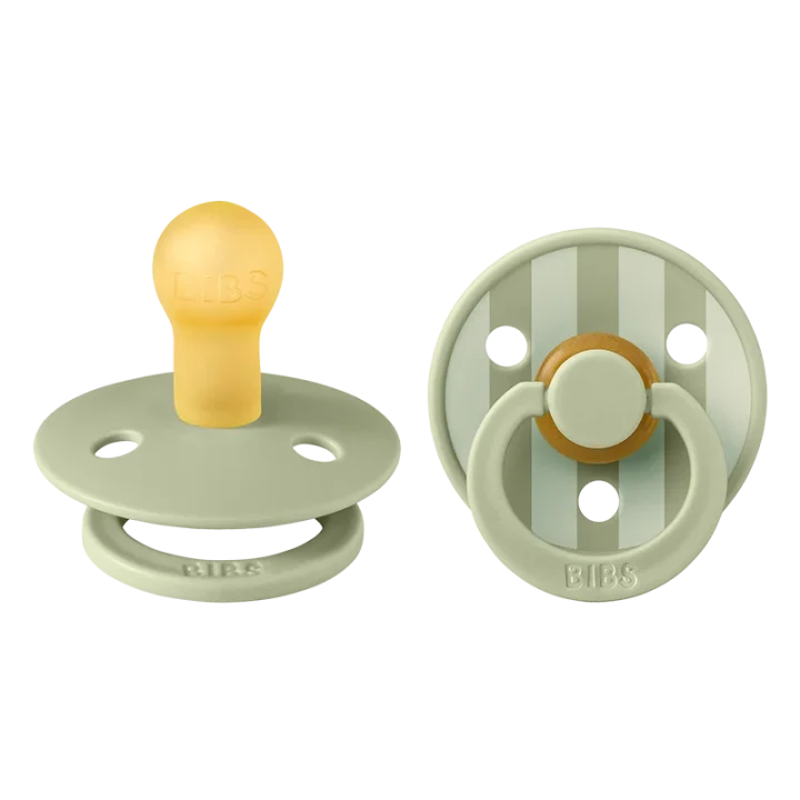 BIBS Pacifier Studio Colour Pin Latex Size 1 Sage Mix 2-pack Bibs