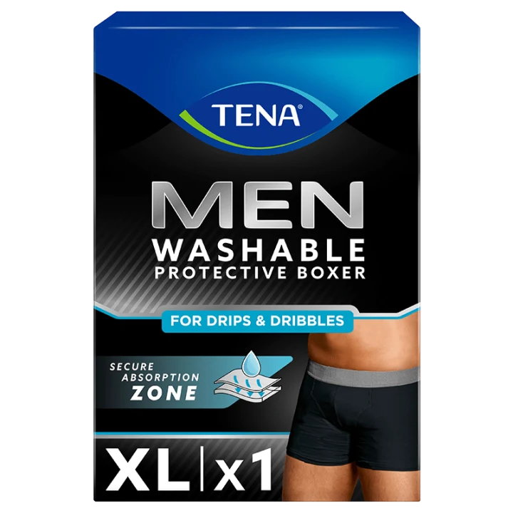 TENA Men Tvättbar Inkontinenskalsong Boxermodell Svart XL 1 st Tena