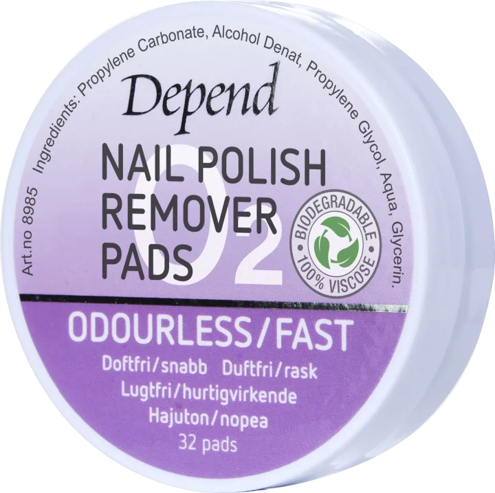 Depend O2 Nail Polish Remover Pads 32 st Depend