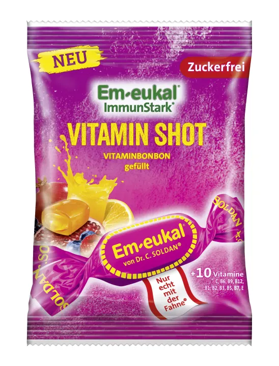 Em-eukal Vitamin Shot Fyllda Halstabletter Sockerfri 75 g Em-eukal
