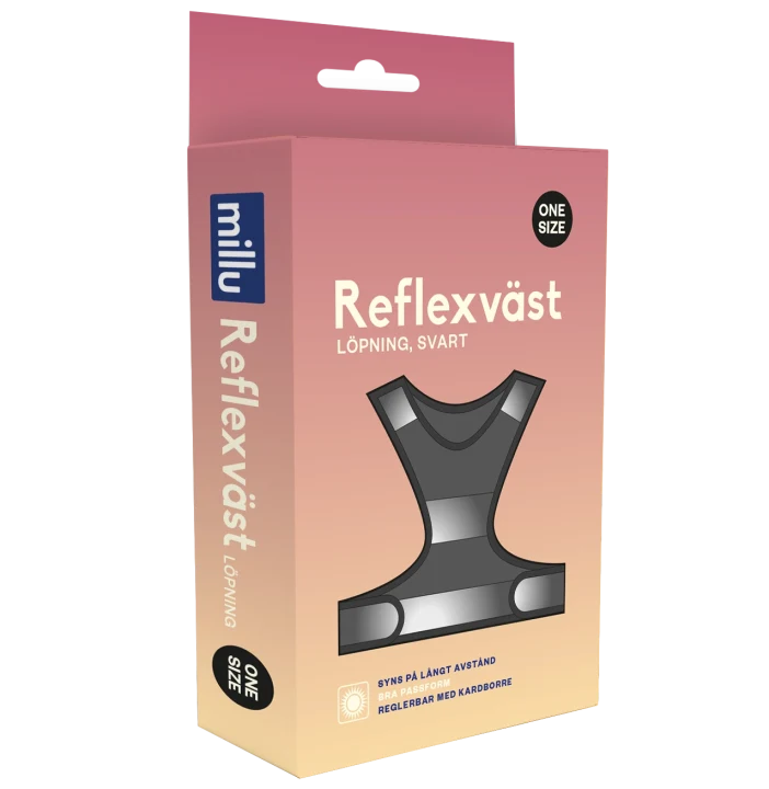 Millu Reflexväst Löpning Svart One-size 1 st Millu