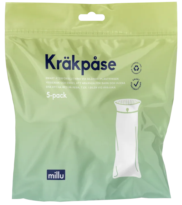 Millu Kräkpåse 100% återvunnen plast 5-pack Millu
