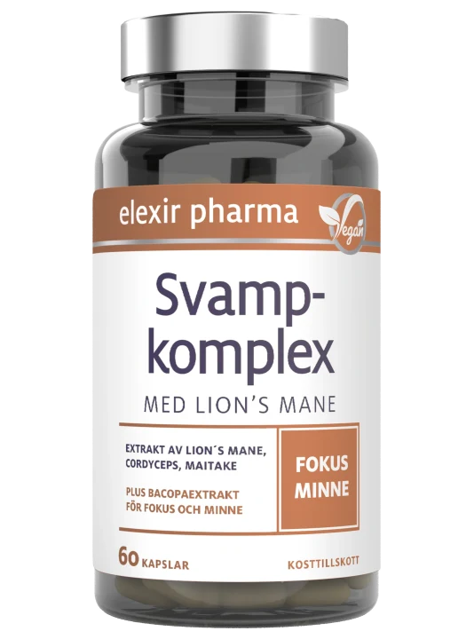 Elexir Pharma Svampkomplex med Lion's mane 60 kapslar Elexir Pharma