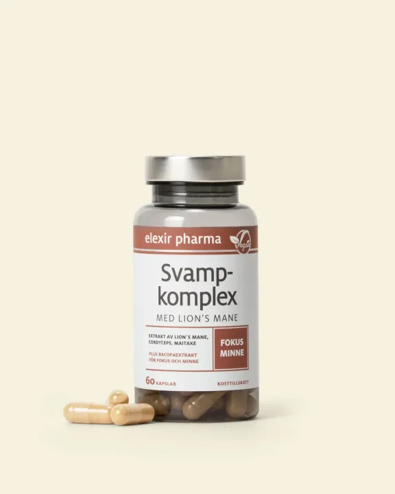Elexir Pharma Svampkomplex med Lion's mane 60 kapslar Elexir Pharma