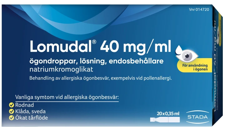 Lomudal ögondroppar endosbehållare 40 mg/ml 20x0,35 ml Lomudal