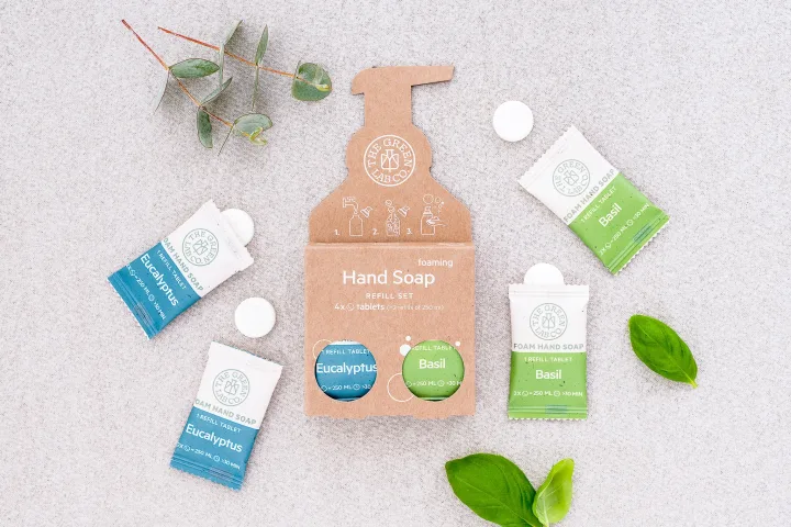The Green Lab Hand Soap Tabs Eucalyptus & Basil 4x125ml The Green Lab