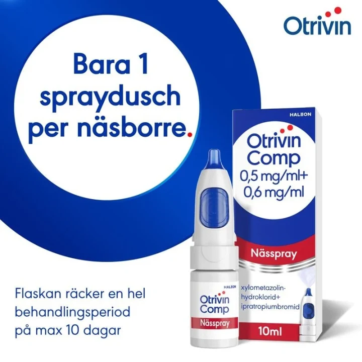 Otrivin Comp nässpray, lösning 0,5mg/ml+0,6mg/ml, 10ml Otrivin