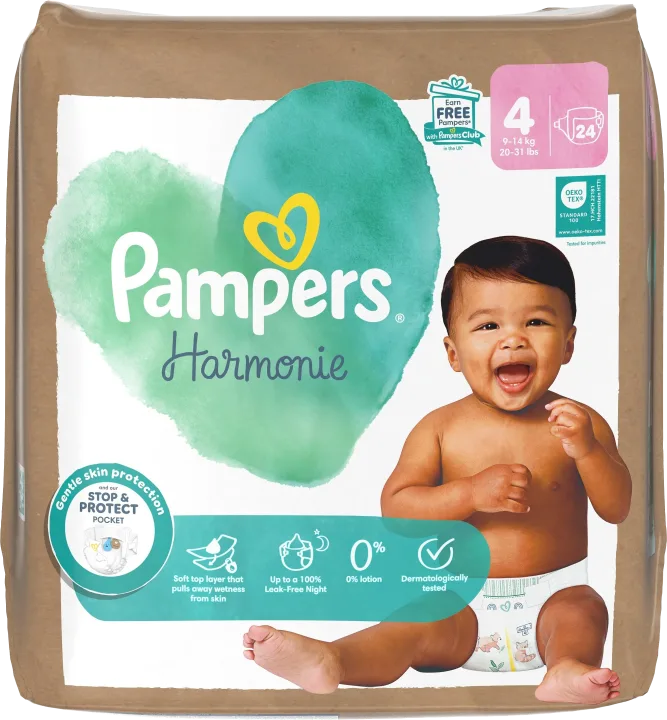 Pampers Harmonie Storlek 4 Taped 9-14 kg 24 st Pampers