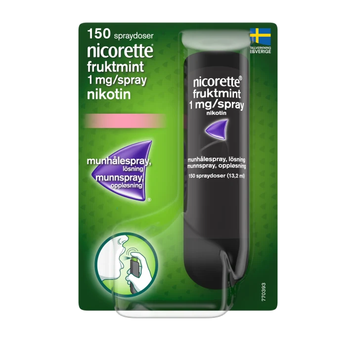 Nicorette Fruktmint munhålespray 1 mg/spray 150 sprayningar Nicorette