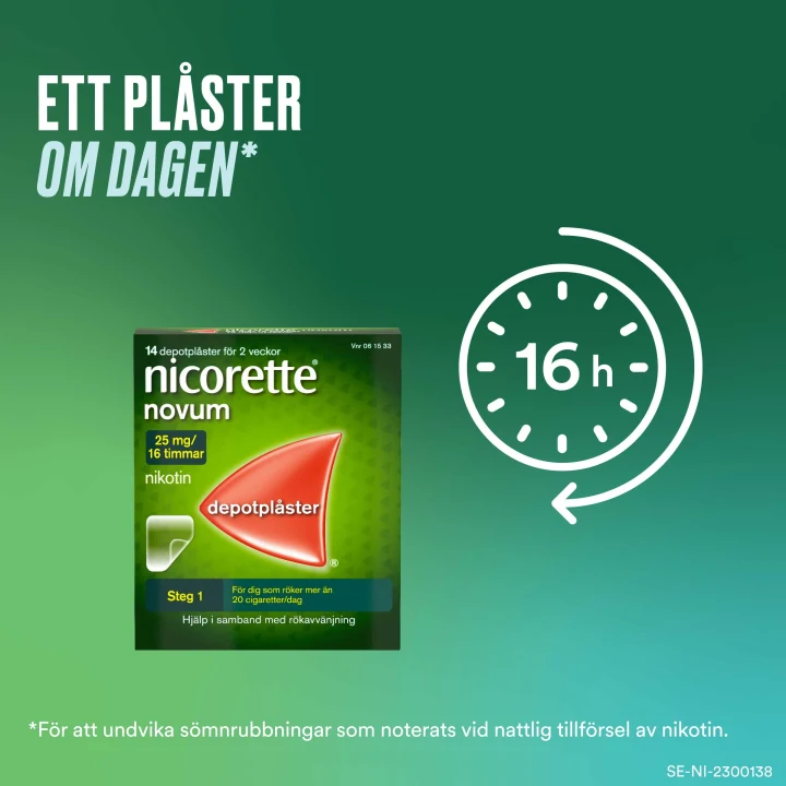 Nicorette Novum nikotinplåster 10 mg/16 timmar 14 st Nicorette