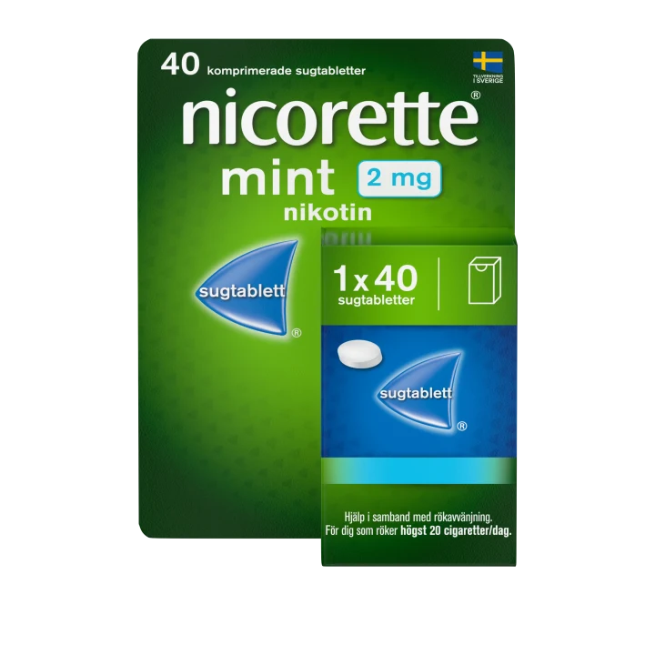 Nicorette Mint sugtablett 2mg, 40 st Nicorette
