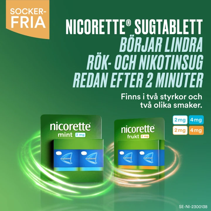 Nicorette Frukt sugtablett 2mg, 40 st Nicorette