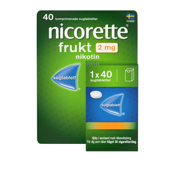 Nicorette Frukt sugtablett 2mg, 40 st Nicorette