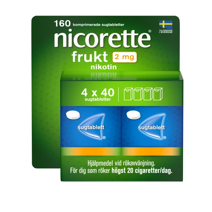 Nicorette Frukt sugtablett 2mg, 160 st Nicorette