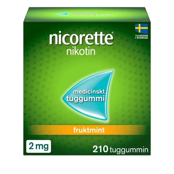 Nicorette Fruktmint medicinskt tuggummi 2 mg 210 st Nicorette