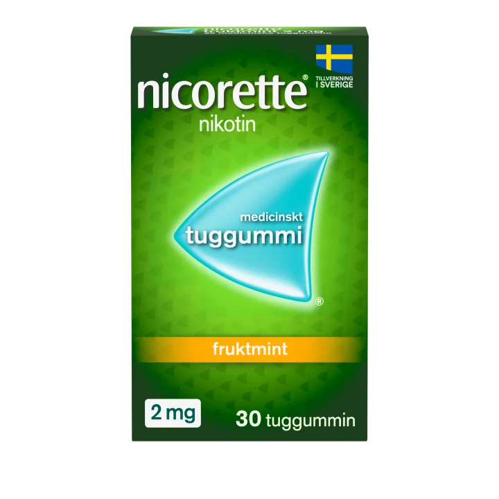 Nicorette Fruktmint medicinskt tuggummi 2 mg 30 st Nicorette