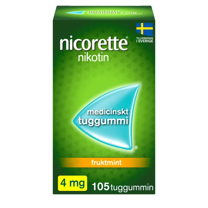 Nicorette Fruktmint medicinskt tuggummi 4 mg 105 st Nicorette
