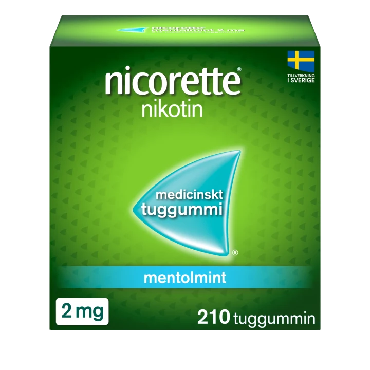 Nicorette Mentolmint medicinskt tuggummi 2 mg 210 st Nicorette