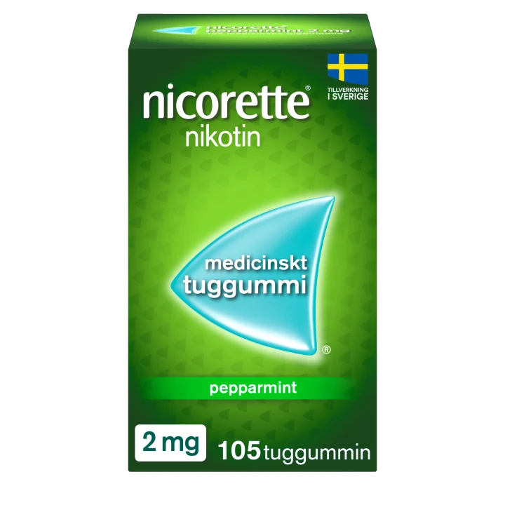 Nicorette Pepparmint medicinskt tuggummi 2 mg 105 st Nicorette