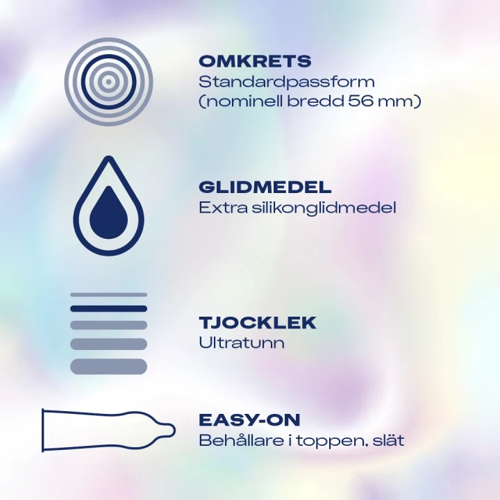 Durex Invisible Extra Lube Kondomer 8 st Durex