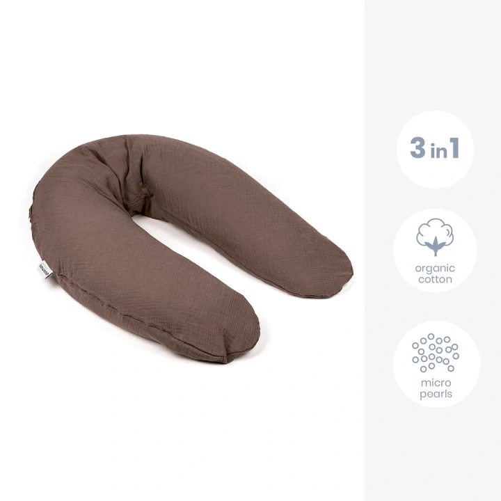 Doomoo Amnings-gravidkudde Muslin Choklad Doomoo