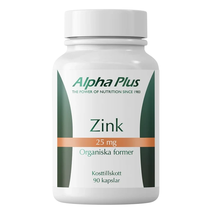Alpha Plus Zink 25 mg 90 kapslar Alpha Plus