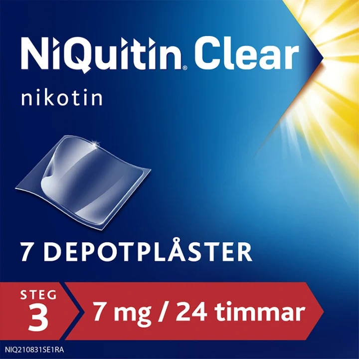 NiQuitin Clear depotplåster 7 mg/24 timmar 7 st Niquitin