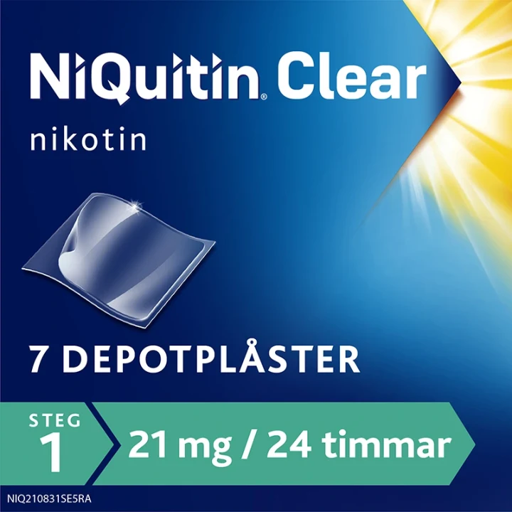 NiQuitin Clear depotplåster 21 mg/24 timmar 7 st Niquitin