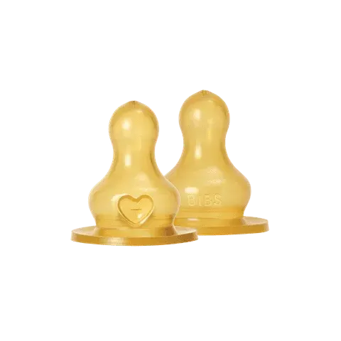BIBS Baby Bottle Nipple Round Latex Medium Flow 2-pack Bibs