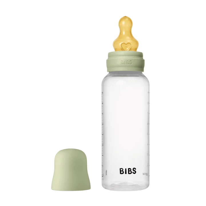 BIBS Baby Bottle Round Latex Medium Flow Sage 270 ml 1-pack Bibs