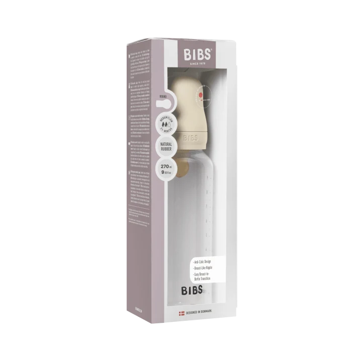 BIBS Baby Bottle Round Latex Medium Flow Ivory 270 ml 1-pack Bibs