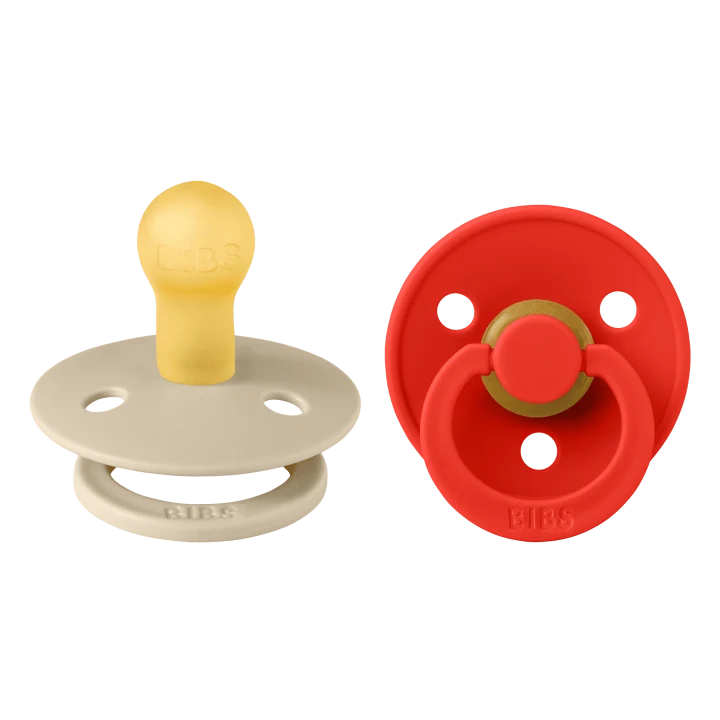 BIBS Pacifier Colour Latex Size 1 Vanilla/Candy Apple 2-pack Bibs