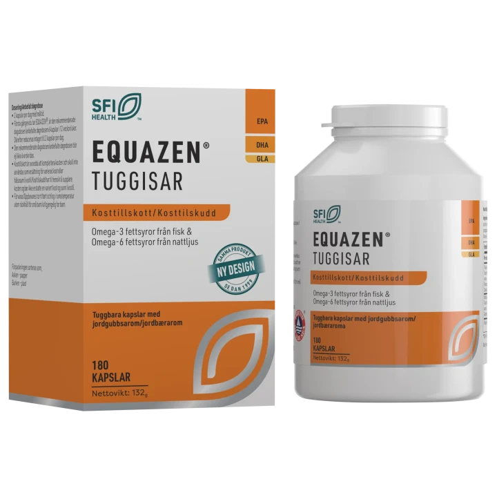 Equazen Tuggisar Jordgubbssmak Tuggkapslar 180 st Eye Q
