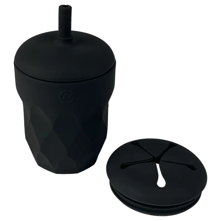 Najell Barnmugg Med Sugrör & Snacklock Moonstone Black Najell