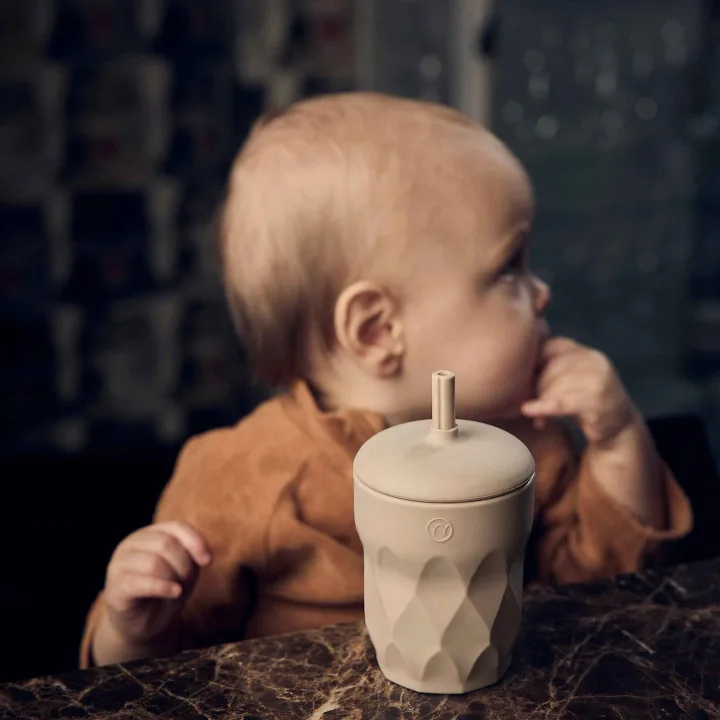 Najell Barnmugg Med Sugrör & Snacklock Dune Beige Najell