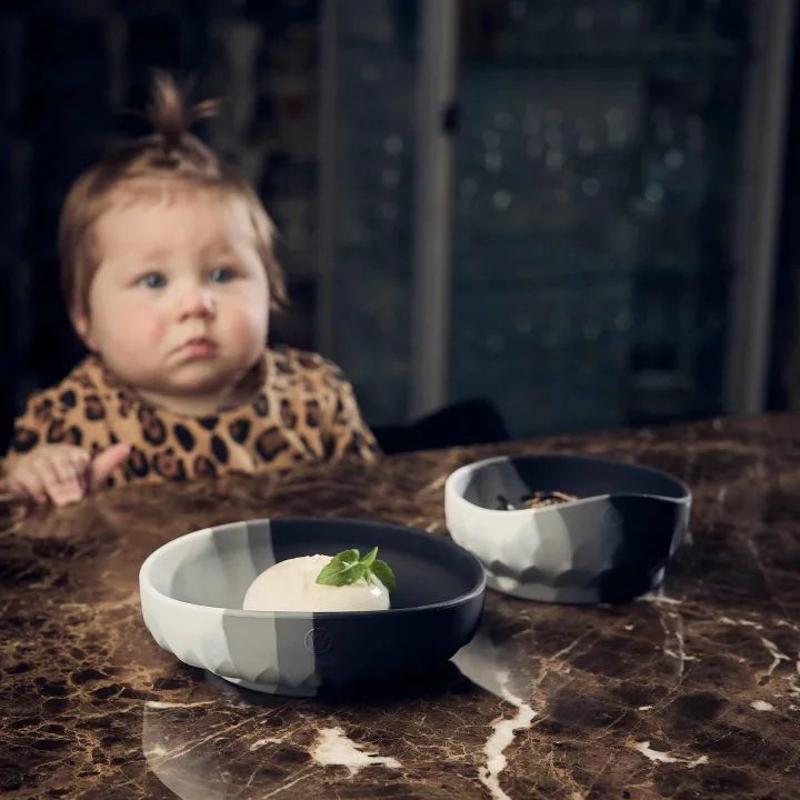 Najell Barntallrik & Skål Silikon Moonstone Black Najell