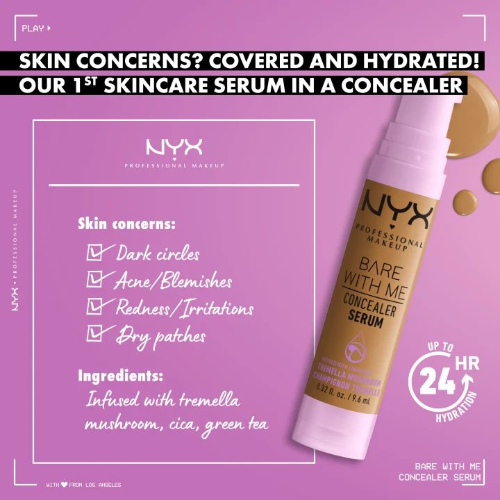 NYX Professional Makeup Bare With Me Concealer Serum 9,6 ml 07 Medium NYX Professional Makeup