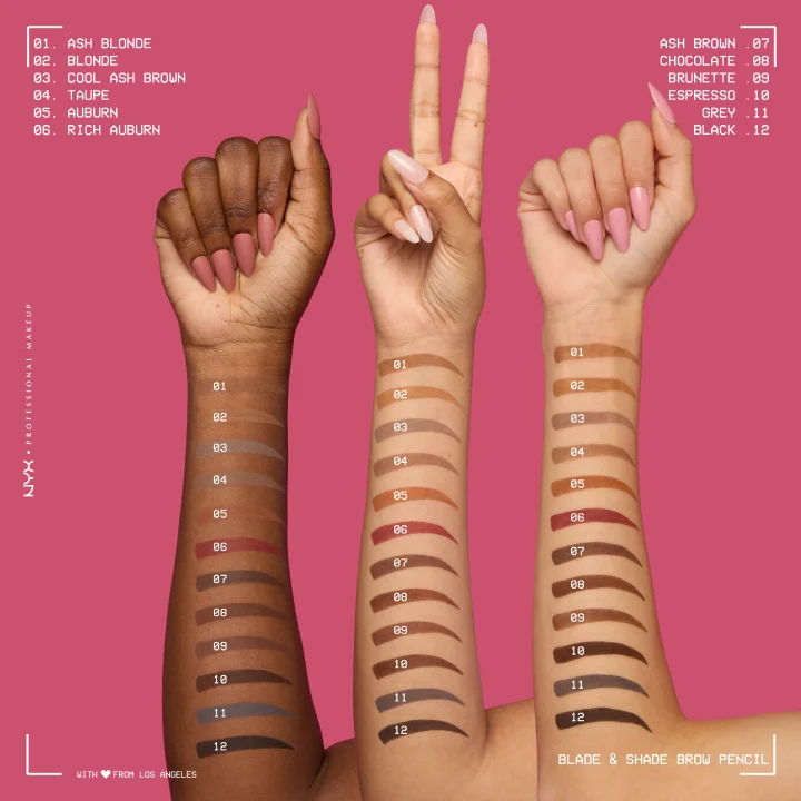 NYX Professional Makeup Blade & Shade Brow Pen 0,1 g 01 Ash Blonde NYX Professional Makeup