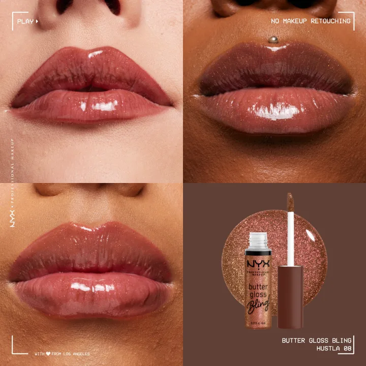 NYX Professional Makeup Butter Gloss Bling Lip Gloss 8 ml 08 Hustla NYX Professional Makeup