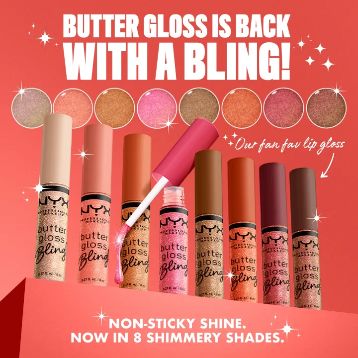 NYX Professional Makeup Butter Gloss Bling Lip Gloss 8 ml 08 Hustla NYX Professional Makeup