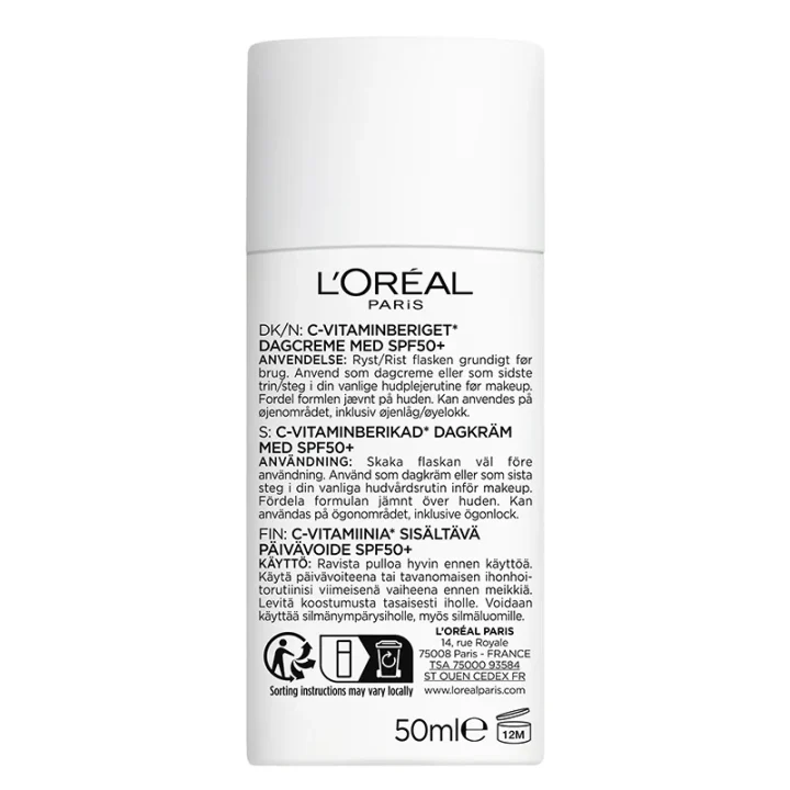 L'Oréal Paris Revitalift Clinical Daily Moisturizing Fluid SPF 50, 50 ml LOreal Paris