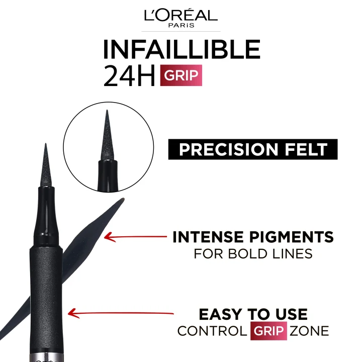 L'Oréal Paris Infaillible Grip 24H Precision Felt Eyeliner Black 01 1 g 01 Black LOreal Paris