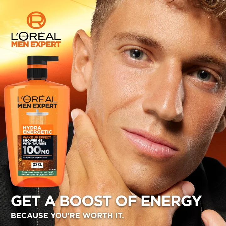 L'Oréal Paris Men Expert Hydra Energetic Wake Up Effect Taurine Shower Gel 1000 ml LOreal Paris