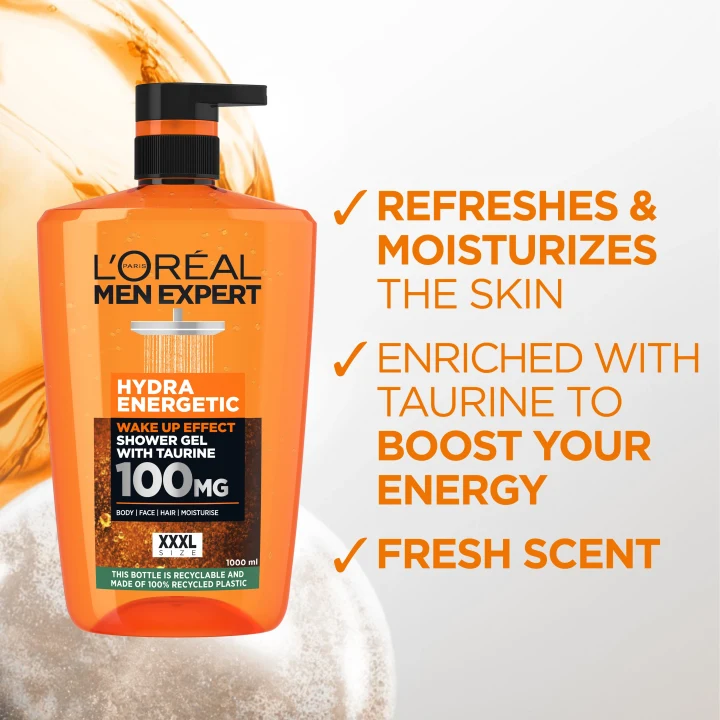 L'Oréal Paris Men Expert Hydra Energetic Wake Up Effect Taurine Shower Gel 1000 ml LOreal Paris