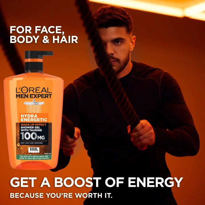 L'Oréal Paris Men Expert Hydra Energetic Wake Up Effect Taurine Shower Gel 1000 ml LOreal Paris