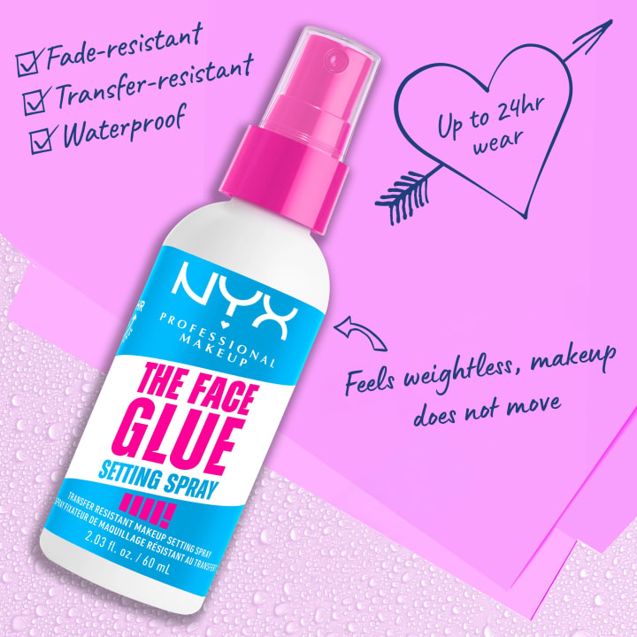 NYX Professional Makeup The Face Glue Makeup Setting Spray 01 60 ml NYX Professional Makeup