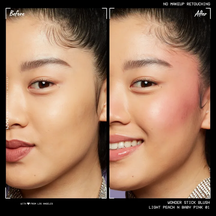 NYX Professional Makeup Wonder Stick Dual-Ended Cream Blush Stick 4 g 01 Light Peach N Baby Pink NYX Professional Makeup