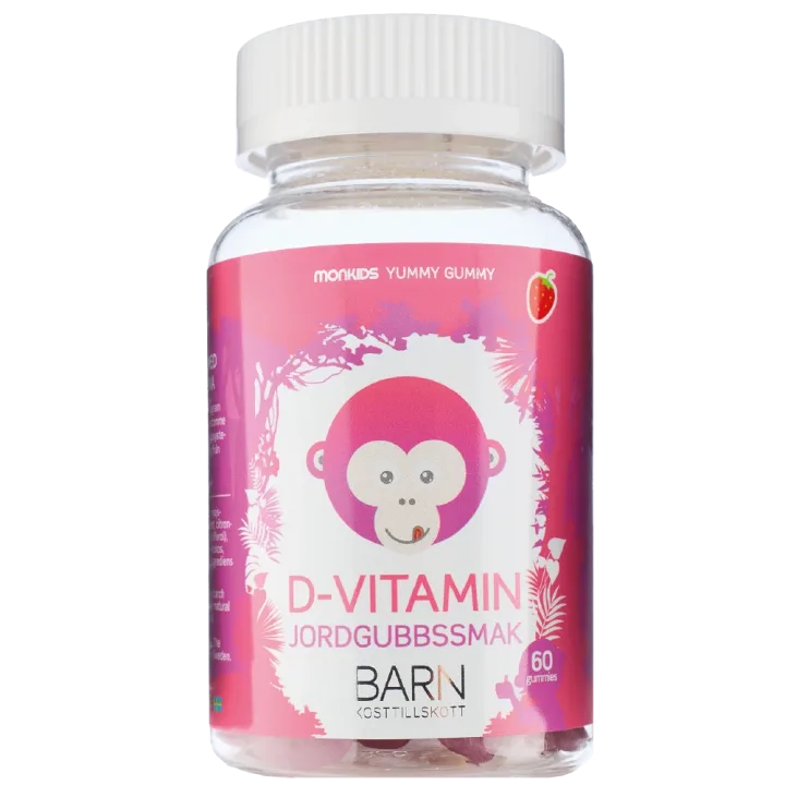 Monkids D-vitamin Barn Jordgubb 60 st Monkids
