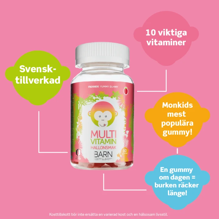Monkids Multivitamin Barn Hallon 60 st Monkids
